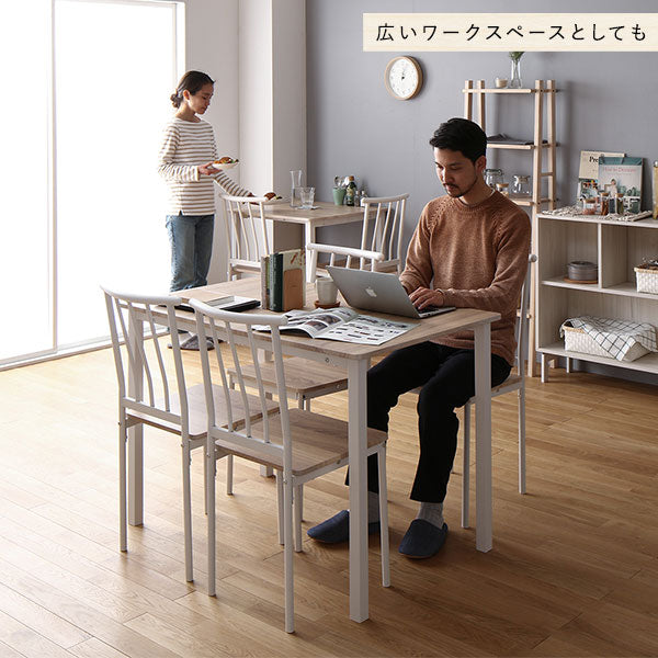 ダイニング セット 3点 テーブル 70cm チェア 2脚 ナチュラル ホワイト シンプル モダン 北欧 木製 スチール デザイン 2人掛け (代引不可)