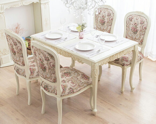 ダイニングセット ダイニングテーブル5点セット 猫脚アンティーク ダイニングテーブル幅120 ダイニングチェア4脚 ダイニング5点(代引不可)