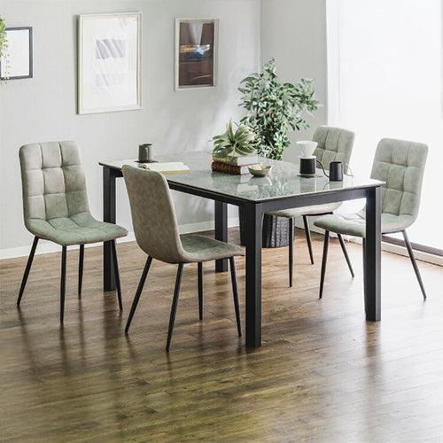 セラミック ダイニングセット 4人掛け 5点セット ダイニングテーブルセット 幅150 合皮 デザインチェア 鏡面 ダイニングチェア 耐水 耐熱 大理石調(代引不可)