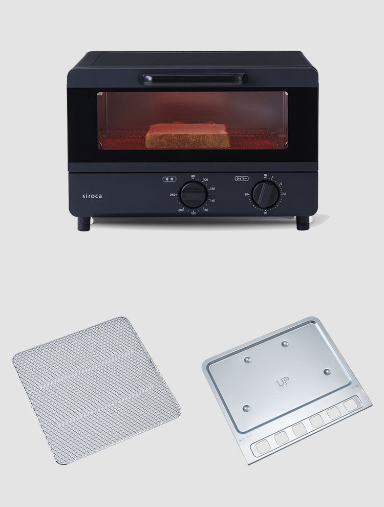 siroca オーブントースター ST-211K 4枚焼き 広々 ムラなし ヒーター上下4本 お手入れ簡単 タイマー最大30分 80~250度 ブラック シロカ