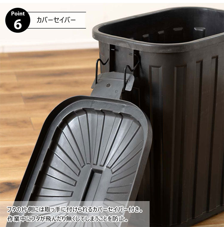 大容量ペールカン60L ペール缶 ゴミ箱 ダストボックス 60L LFS-937 東谷 日本製 大型 キッチン 屋外用 頑丈 スリム 業務用 密閉 ロック可能 ふた付き 収納 アウトドア 男前 ヴィンテージ風 北欧風(代引不可)