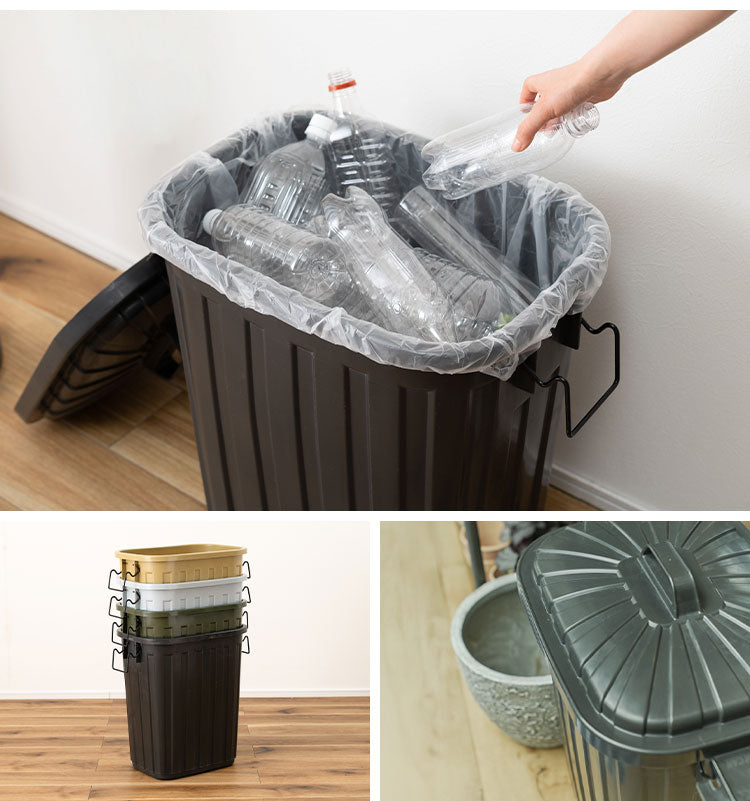 大容量ペールカン60L ペール缶 ゴミ箱 ダストボックス 60L LFS-937 東谷 日本製 大型 キッチン 屋外用 頑丈 スリム 業務用 密閉 ロック可能 ふた付き 収納 アウトドア 男前 ヴィンテージ風 北欧風(代引不可)