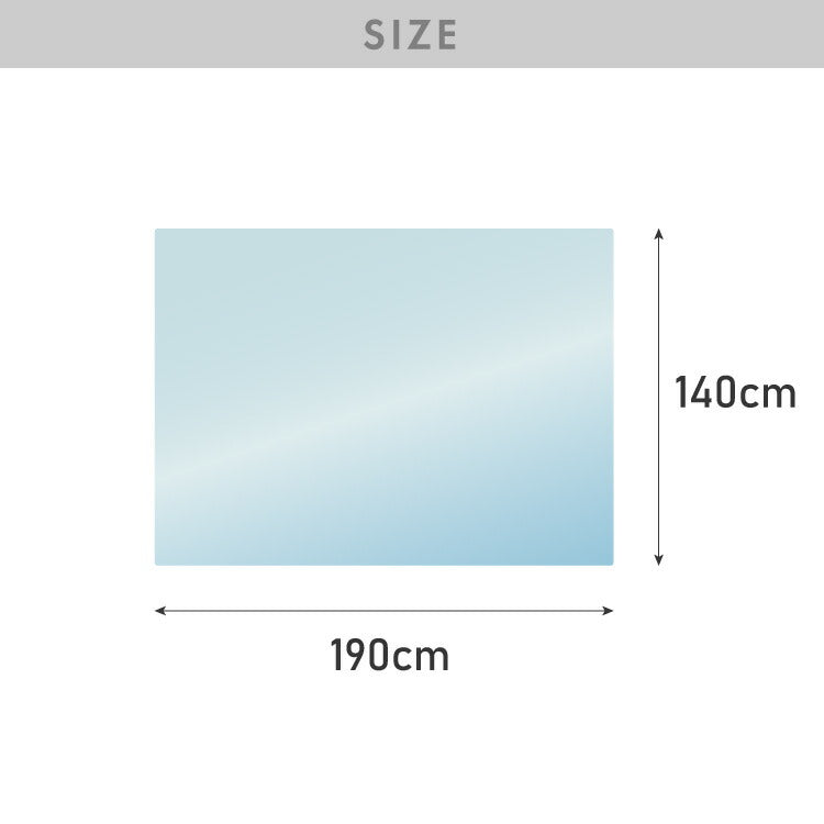 ダイニングマット 透明 クリア 撥水 140×190cm 厚さ1.5mm 厚手 PVC 防水 吸着 ダイニング フリーカット フロアマット チェアマット キッチンマット テーブルマット 床マット 傷防止マット 傷防止 ノンホルム 床暖房対応