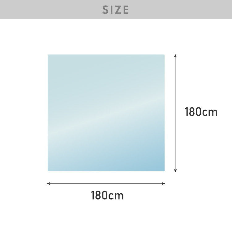 ダイニングマット 透明 クリア 撥水 180×180cm 厚さ1.5mm 厚手 PVC エンボス加工 透明 防水 めくれにくい 吸着 フリーカット フロアマット チェアマット キッチンマット テーブルマット ノンホルム 傷防止 反射防止
