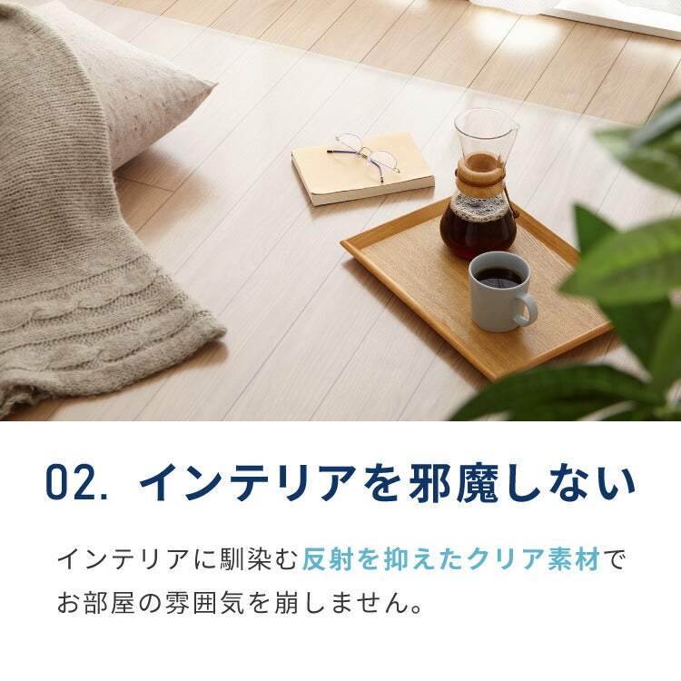 ダイニングマット 透明 クリア 撥水 180×180cm 厚さ1.5mm 厚手 PVC エンボス加工 透明 防水 めくれにくい 吸着 フリーカット フロアマット チェアマット キッチンマット テーブルマット ノンホルム 傷防止 反射防止