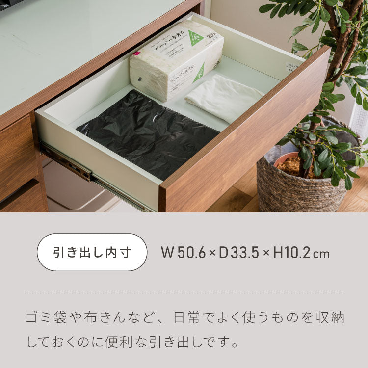 キッチンカウンター 60 幅60 高さ93 ダストボックス ゴミ箱 完成品 国産 日本製 大川家具 レンジ台 カウンター テーブル 食器棚 キッチンボード 引き出し(代引不可)