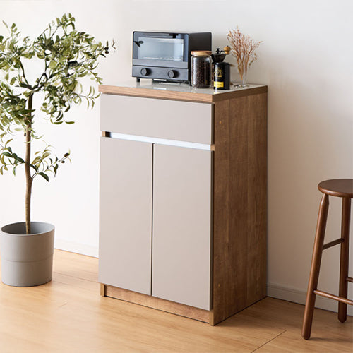 キッチンカウンター 60 幅60 高さ93 開き扉 完成品 国産 日本製 大川家具 レンジ台 カウンター テーブル 食器棚 キッチンボード 引き出し 大容量(代引不可)