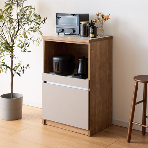 キッチンカウンター 60 幅60 高さ93 オープンスライド 完成品 国産 日本製 大川家具 レンジ台 カウンター テーブル 食器棚 キッチンボード 引き出し 大容量(代引不可)