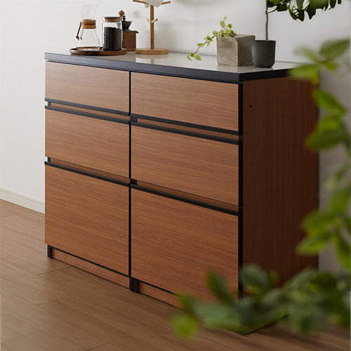 キッチンカウンター 120 完成品 FRON120 引き出し収納×2 間仕切り 背面化粧 奥行45 高さ93 開梱設置無料 フルオープンレール アイランドキッチン ポリエステル化粧板(代引不可)