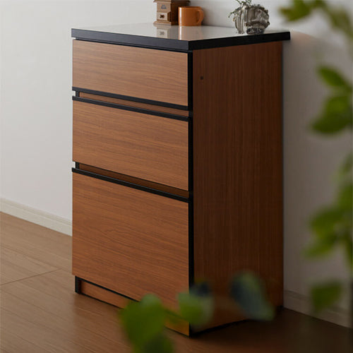 キッチンカウンター 60 完成品 FLON60 引き出し収納 間仕切り 背面化粧 奥行45 高さ93 アルミ取っ手 北欧 フルオープンレール アイランドキッチン ポリエステル化粧板(代引不可)