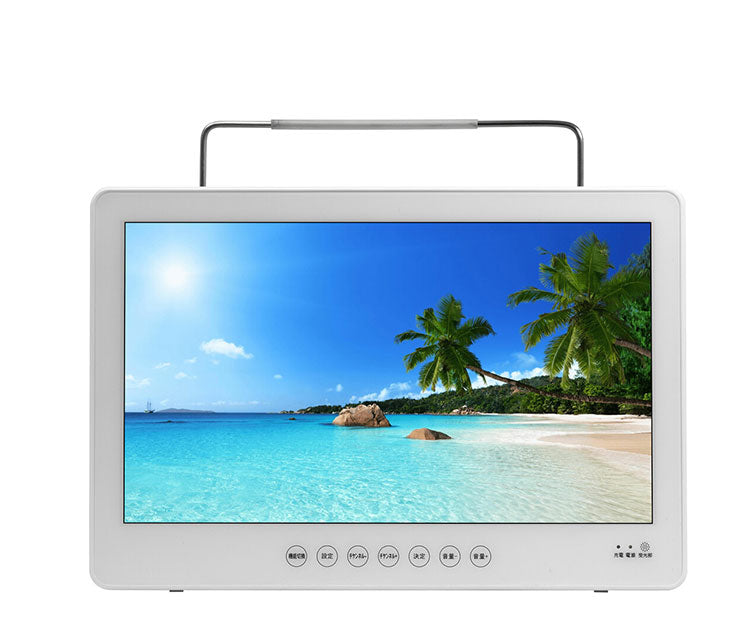 OVER TIME 14インチ防水フルセグDVDプレーヤー OT-WFD14TE AC/DC/バッテリー充電式 HDMI お風呂 ぐずり防止 ドライブ