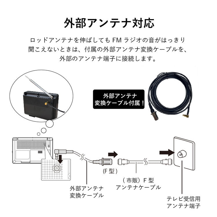 テレビラジオ 4.5インチ ワンセグTVラジオ コンパクト OT-1PT45S テレビ 外部アンテナケーブル付き イヤホン付き OVER TIME 家庭用 外出先 字幕 音声切替 オーバータイム