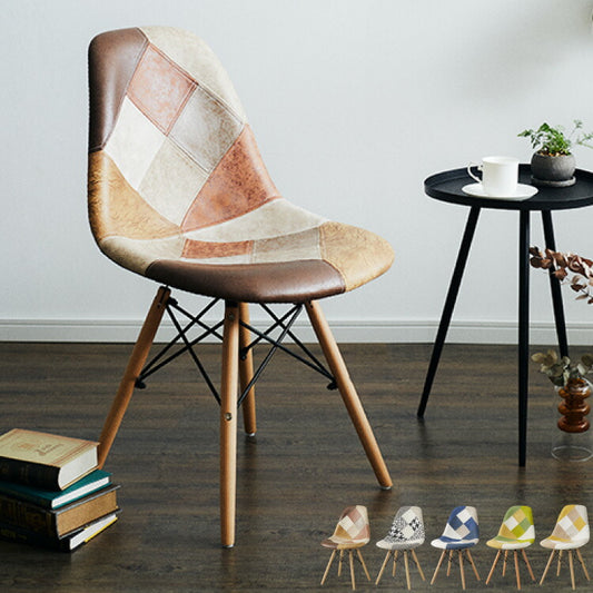 イームズチェア デザイナーズ シェルチェア パッチワーク 布張り ダイニングチェア おしゃれ かわいい カフェ風 椅子 イス チェアー ファブリック 北欧(代引不可)