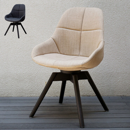 【ゼル】 ダイニングチェア 回転チェア 回転 椅子 チェア おしゃれ かわいい シック 落ち着いた オーク材 リビングチェア(代引不可)