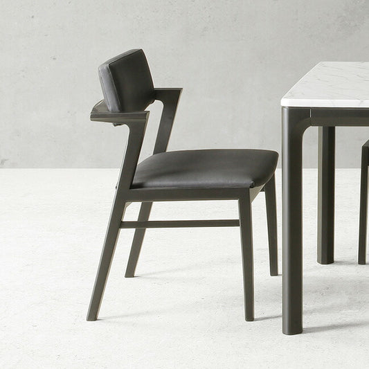 ダイニングチェア チェア モダン デザインチェア PVC ブラック 黒 椅子 いす イス chair 北欧 ミッドセンチュリー 肘掛あり 肘あり リビング(代引不可)