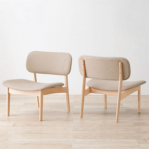 ダイニングチェア 2脚セット ゆったり座面 ロータイプ 天然木 ビーチ材 ファブリック 椅子 イス リビング 可愛い かわいい シンプル 北欧 モダン おしゃれ(代引不可)