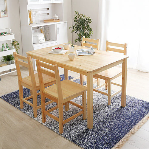 パイン材 ダイニング5点セット 北欧 コンパクト 天然木 Salute サルーテ おしゃれ 木目調 テーブル ダイニングテーブル ダイニングチェア(代引不可)