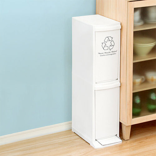 縦型分別ダストボックス【Cocod-ココド-】(2段 スリム 省スペース フタ付き フットペダル ゴミ箱 20L)(代引き不可)