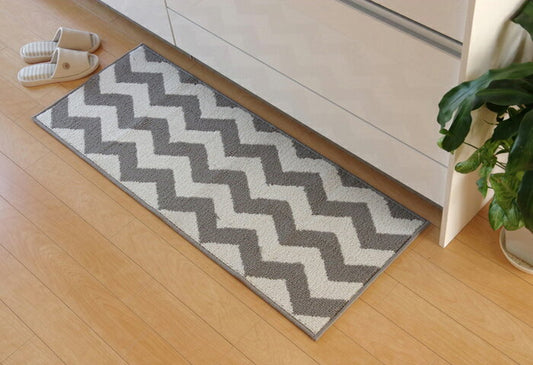 サニタリー キッチンマット 北欧 『ウェイク』 グレー 約45×252cm(代引不可)