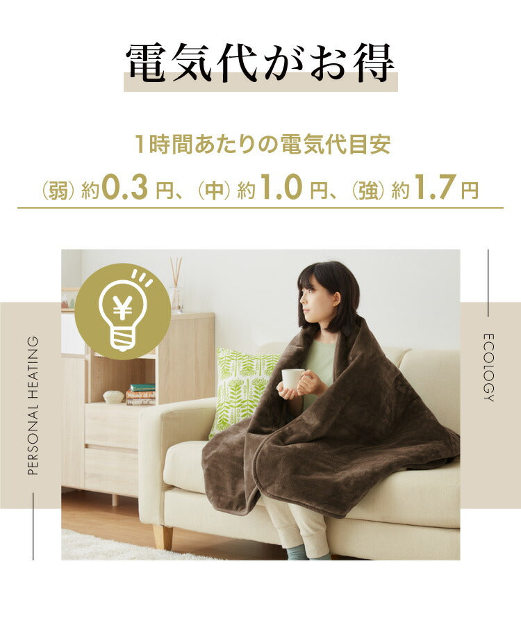 フランネル掛敷電気毛布 188×160cm セミダブル 洗える 電気毛布 抗菌 防臭 防ダニ 本体丸洗い 室温センサー ダニ退治 ブラウン 掛け敷き