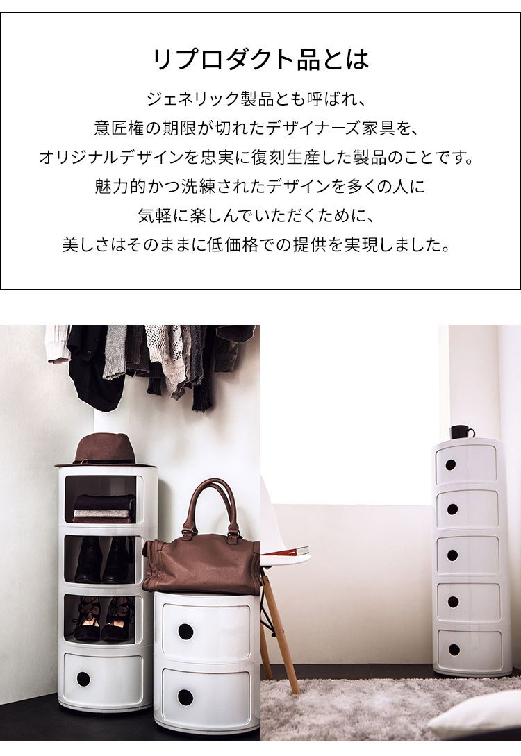 コンポニビリ 4段 リプロダクト デザイナーズ家具 収納 ボックス チェスト 収納ボックス コーナーラック 収納 チェスト お洒落 ラウンドチェスト おしゃれ かわいい カラフル おもちゃ 子供 リビング 子供部屋 キッチン
