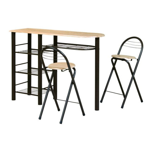 ハイテーブルセット CT-1200 カウンターテーブル バーテーブル ハイテーブルセット バーカウンター ハイカウンター ナチュラルブラウン(代引不可)