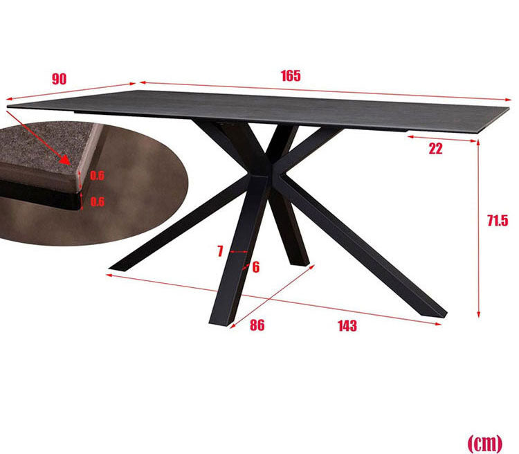筑波産商 ダイニングテーブル セラミック天板 TK ストームグレイ 165×90×72 Brescia 幅165cm テーブル デスク 机 リビングテーブル つくえ ダイニングテーブル(代引不可)