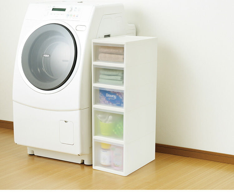 リセ ミドルストッカー 幅26cm 引出し5段 S3M2 日本製 JEJ ジェイイージェイ すき間収納 隙間 収納ボックス 小棚 6段 キャスターつき 収納ケース プラスチック収納 キッチン 洗面所 脱衣所(代引不可)