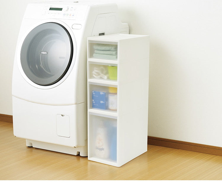 リセ ミドルストッカー 幅26cm 引出し4段 S2M1L1 日本製 JEJ ジェイイージェイ すき間収納 隙間 収納ボックス 小棚 キャスターつき 収納ケース プラスチック収納 キッチン 洗面所 脱衣所(代引不可)