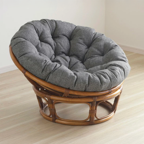 ラタンチェア ゆったり座れるくつろぎチェア 籐 ポリウレタン塗装 ラタン イス 椅子 チェア ソファ クッション リラックスチェア 籐家具 父の日 母の日 プレゼント おしゃれ(代引不可)