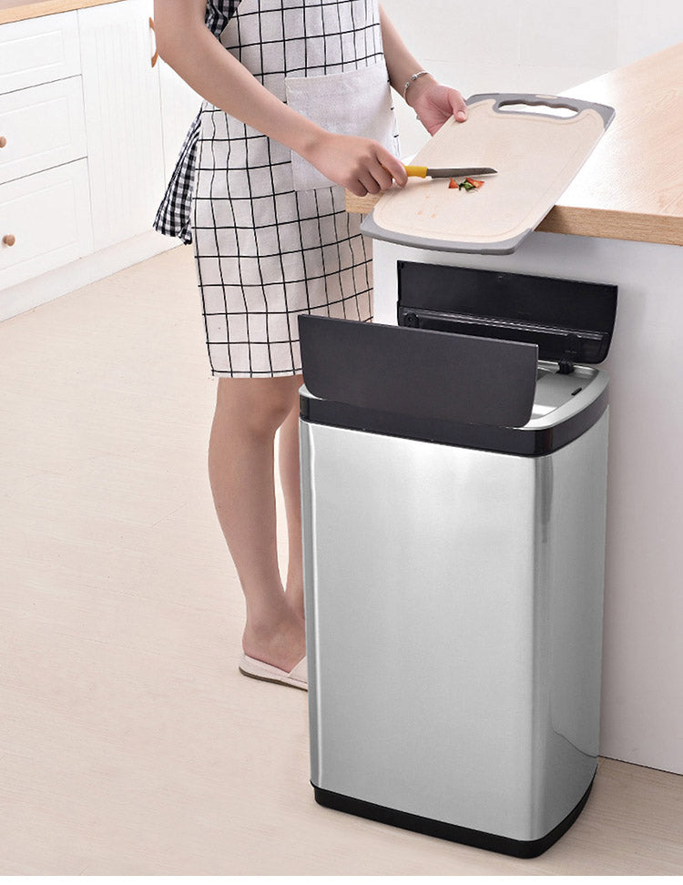 自動開閉 センサー式 ごみ箱 ふた付き ステンレス 30L スリム 両開き ダストボックス 30リットル ステンレスダストBOX スリムタイプ 蓋付き フタ付き ごみ箱 ゴミ箱 キッチン リビング おしゃれ(代引不可)