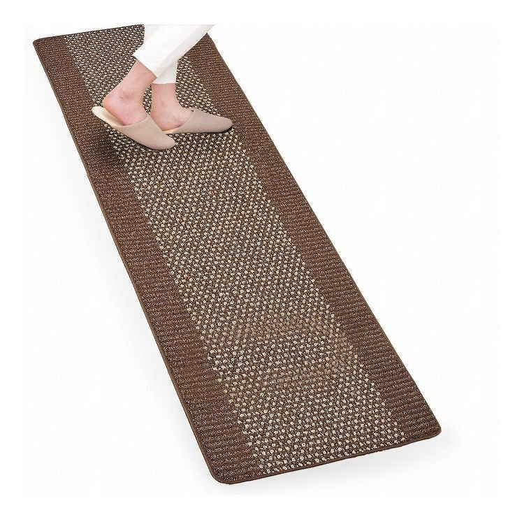 オカ 優踏生 洗いやすいキッチンマット 60×270cm ブラウン汚れが落ちやすくお手入れラクラク!キッチンマット