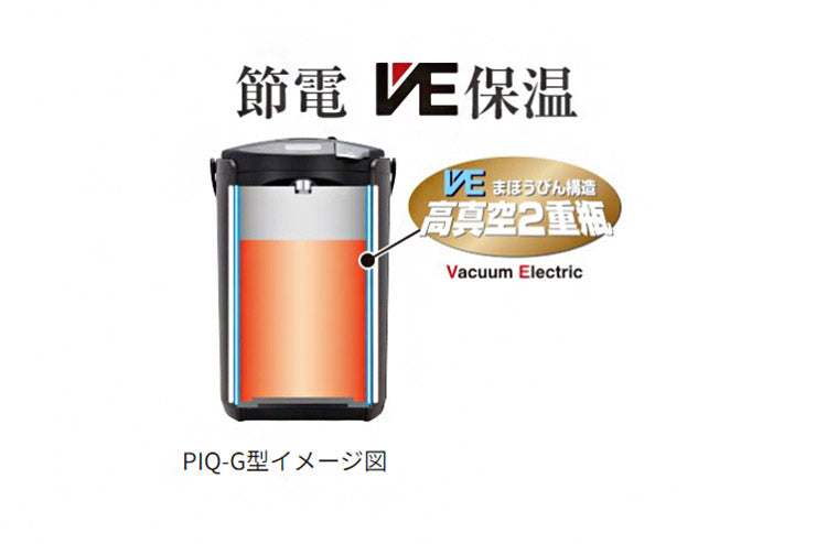 VE電気まほうびん 2.2L クールホワイト タイガー魔法瓶 タイガー TIGER PIQ-G220WC まほうびん保温 省エネ とく子さん