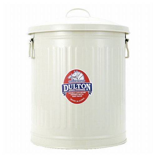 DULTON ゴミ箱 ガベージカン ダストボックス 24L ふた付き アイボリー おしゃれ かわいい アンティーク 北欧 小物入れ 丸形 リビング キッチン 海外風 シンプル 道具箱 GARBAGE CAN IVORY (代引不可)