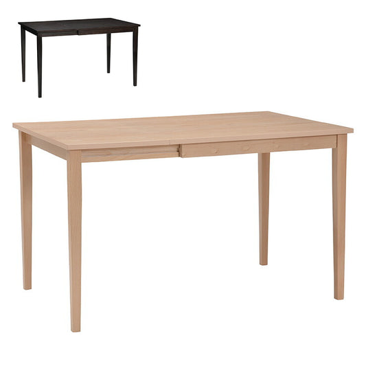 伸長式ダイニングテーブル 120cm幅 ビーチ材 4人掛け用 木製 机 リビング おしゃれ 北欧 新生活 ナチュラル ブラック ウェイブ PCデスク リモート リモートワーク シンプル モダン レトロ (代引不可)