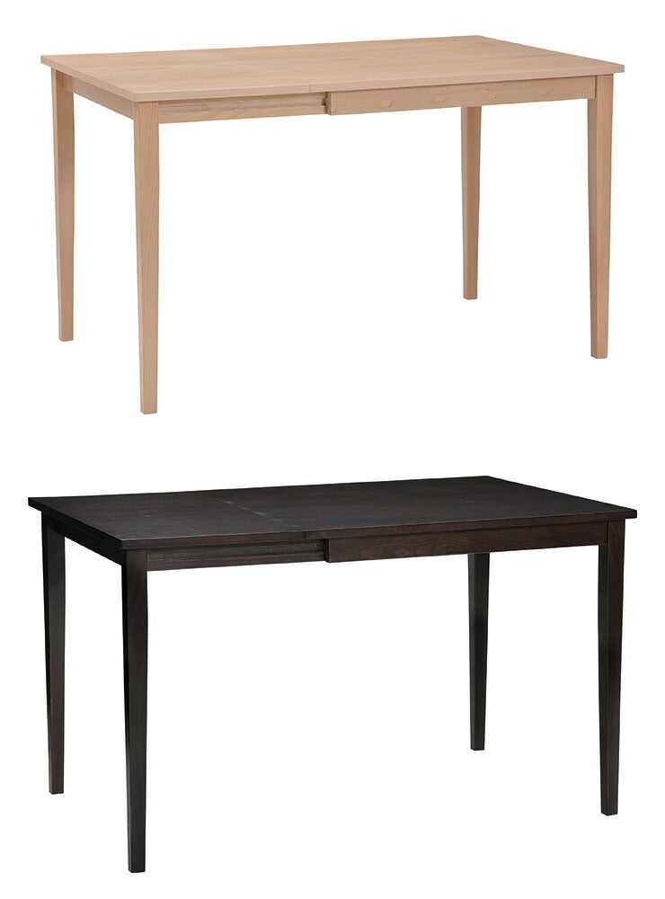 伸長式ダイニングテーブル 120cm幅 ビーチ材 4人掛け用 木製 机 リビング おしゃれ 北欧 新生活 ナチュラル ブラック ウェイブ PCデスク リモート リモートワーク シンプル モダン レトロ (代引不可)