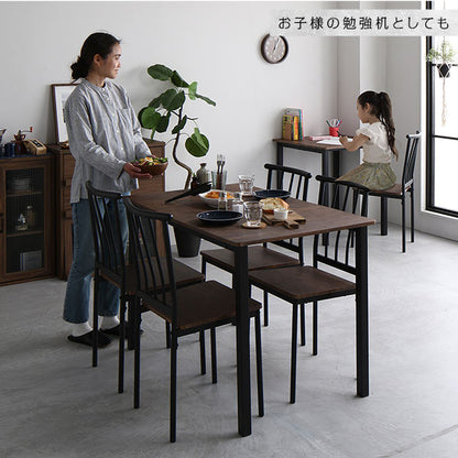 ダイニング テーブル 単品 幅 110cm ブラウン ブラック シンプル モダン ヴィンテージ 木製 スチール デザイン 4人掛け (代引不可)