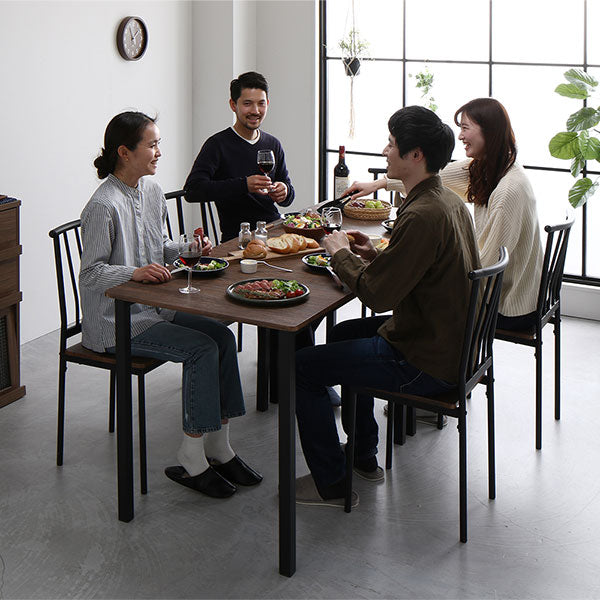 ダイニング テーブル 単品 幅 110cm ブラウン ブラック シンプル モダン ヴィンテージ 木製 スチール デザイン 4人掛け (代引不可)