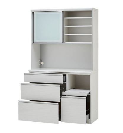 食器棚 カップボード 幅120cm 奥行48cm 高さ198cm キッチンボード ダイニングボード 120cm モダン ハイグロス ホワイト 木目 ディッシュスタンド 120cm幅 食器家電収納棚(代引不可)