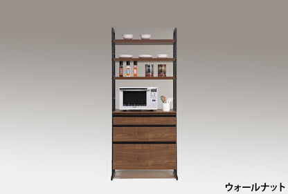 食器棚 幅84cm 奥行48cm 高さ197~cm 【国産 大川家具 】 キッチンボード キッチン 食器 収納 日本製 おしゃれ ブルックリン(代引不可)