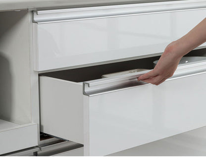 食器棚 幅140cm 完成品 140 キッチンカウンター 日本製 国産 大川家具 カウンター レンジ台 家電収納 モイス MOISS キッチンボード 石目調 ホワイト 木目調 ソフトクローズ 収納 キッチン収納(代引不可)