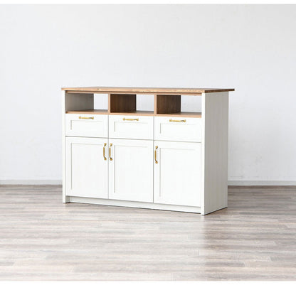 食器棚 キッチンカウンター 幅120cm 奥行55cm 高さ90cm レンジ台 カウンター キッチンボード 引き出し 大容量 収納 収納家具 シンプル コンパクト かわいい スライド おしゃれ インテリア(代引不可)