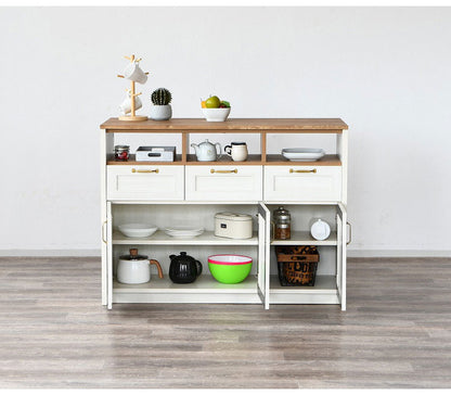 食器棚 キッチンカウンター 幅120cm 奥行55cm 高さ90cm レンジ台 カウンター キッチンボード 引き出し 大容量 収納 収納家具 シンプル コンパクト かわいい スライド おしゃれ インテリア(代引不可)