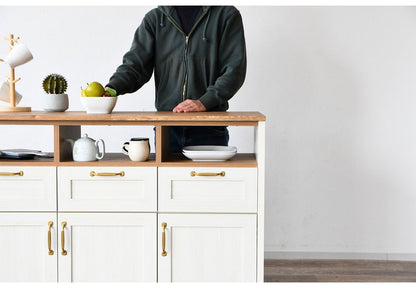 食器棚 キッチンカウンター 幅120cm 奥行55cm 高さ90cm レンジ台 カウンター キッチンボード 引き出し 大容量 収納 収納家具 シンプル コンパクト かわいい スライド おしゃれ インテリア(代引不可)