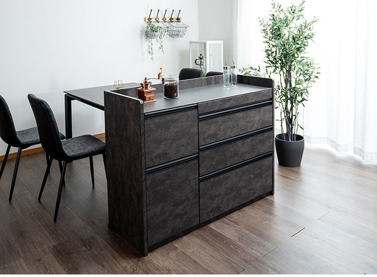 キッチンカウンター 幅120cm キッチンラック 伸縮式 セラミック天板 コンセント 食器棚 キッチンボード スライド式 キッチン収納 アイランドキッチン リビング ダイニング 間仕切り 収納カウンター(代引不可)