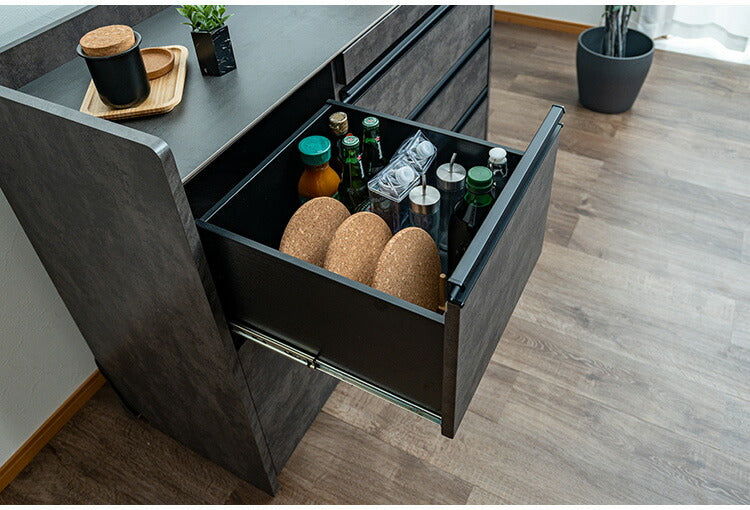 キッチンカウンター 幅120cm キッチンラック 伸縮式 セラミック天板 コンセント 食器棚 キッチンボード スライド式 キッチン収納 アイランドキッチン リビング ダイニング 間仕切り 収納カウンター(代引不可)