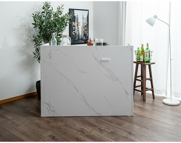 キッチンカウンター 幅120cm キッチンラック 伸縮式 セラミック天板 コンセント 食器棚 キッチンボード スライド式 キッチン収納 アイランドキッチン リビング ダイニング 間仕切り 収納カウンター(代引不可)