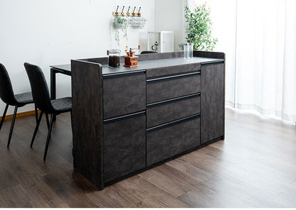 キッチンカウンター 幅150cm キッチンラック 伸縮式 セラミック天板 コンセント 食器棚 キッチンボード スライド式 キッチン収納 アイランドキッチン リビング ダイニング 間仕切り 収納カウンター(代引不可)