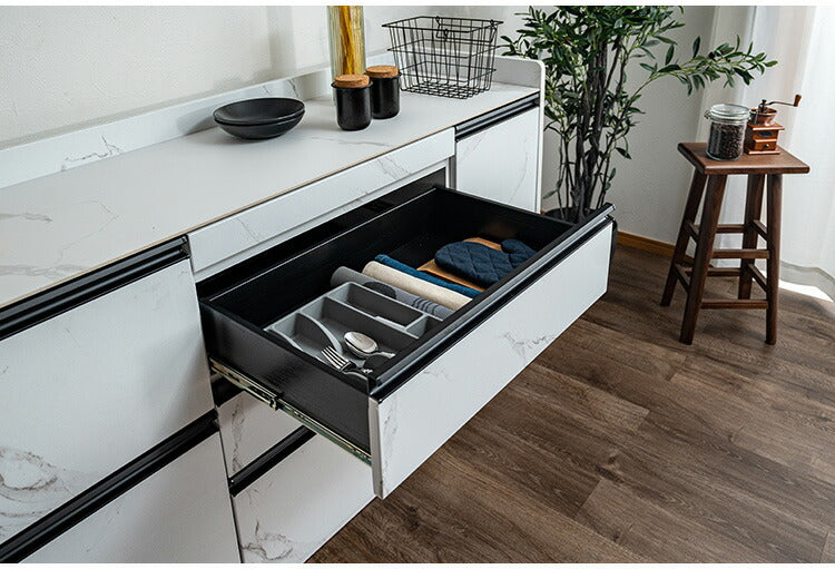 キッチンカウンター 幅150cm キッチンラック 伸縮式 セラミック天板 コンセント 食器棚 キッチンボード スライド式 キッチン収納 アイランドキッチン リビング ダイニング 間仕切り 収納カウンター(代引不可)