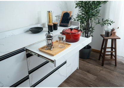 キッチンカウンター 幅150cm キッチンラック 伸縮式 セラミック天板 コンセント 食器棚 キッチンボード スライド式 キッチン収納 アイランドキッチン リビング ダイニング 間仕切り 収納カウンター(代引不可)